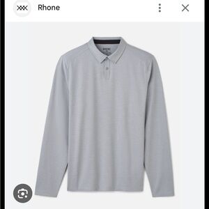RHONE Men’s Light Gray Long-Sleeve Commuter Polo
